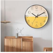 Timess 挂钟钟表客厅创意北欧时钟万年历温度石英钟简约轻奢表挂墙 P51-4【35厘米款】