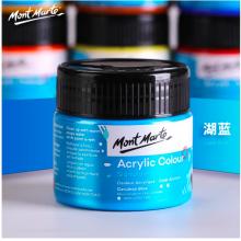 蒙玛特(Mont Marte)大瓶丙烯颜料湖蓝100ml 美术手绘彩绘墙绘画画丙烯颜料套装 颜料画笔用防水MSCH1017