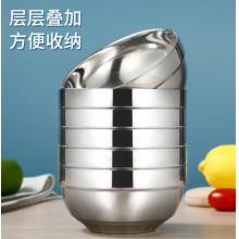 尚菲优品（SFYP）304不锈钢碗 13cm双层加厚隔热汤碗饭碗 耐摔耐用GD13-1