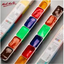 蒙玛特(Mont Marte)6色丙烯颜料 新型连杯颜料30ml果冻丙烯颜料基础色防水防晒不掉色丙烯颜料套装PMHS0102CN