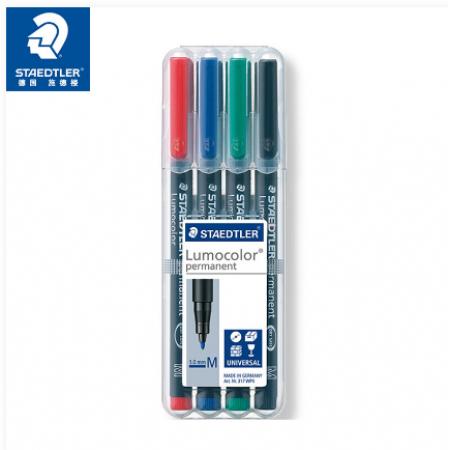 施德楼（STAEDTLER）记号笔速干油性笔光盘笔1.0mm 4色套装 317WP4