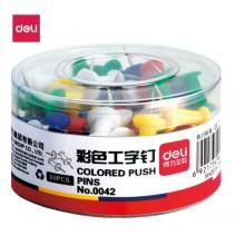 得力(deli)彩色工字钉 绘画图钉 80枚/盒*10盒装 0042