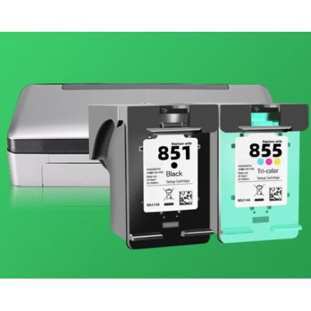 灵印适用惠普HP Officejet100 150 6208 6318 7208打印机墨盒可加墨黑彩 【500页】855彩色墨盒