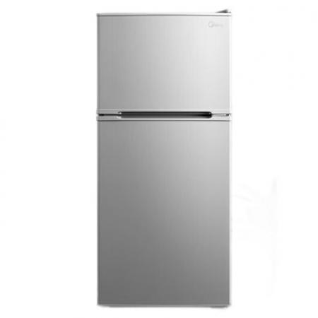 美的(Midea)冰箱 双门小冰箱112升客厅小型 电冰箱BCD-112CM 浅灰色