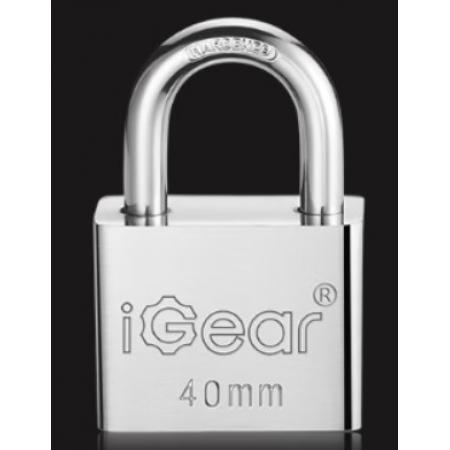 iGear 挂锁 防水防锈仓库车厢大门挂锁 家用学校商铺门锁 防盗防撬锁 40mm