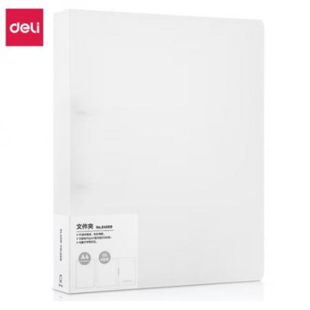 得力(deli)A4两孔D型透明文件夹 30mm夹具PP活页打孔文件夹资料夹子