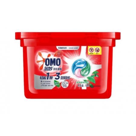 奥妙（OMO）三合一清新桉树洗衣凝珠 （189g）