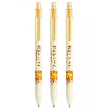 爱好（AIHAO） 轻松小熊联名学生自动铅笔 0.5mm 不断芯按动铅笔黄色6支+笔芯 橡皮 9458