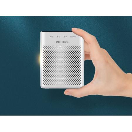 飞利浦（PHILIPS）SBM210 小蜜蜂扩音器便携插卡音箱收音机会议扬声器麦克风喇叭喊话教师导游户外教学讲课象牙白
