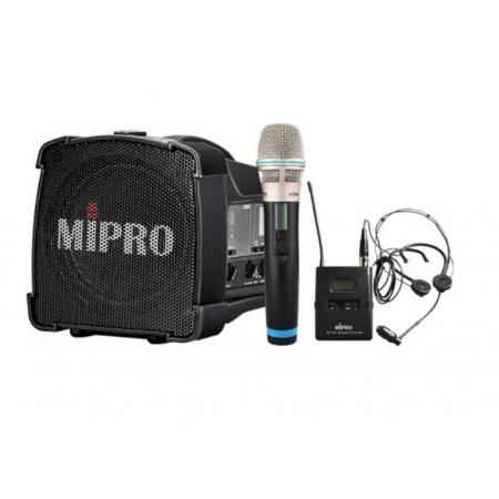 MIPRO咪宝MA-100SBII蓝牙音响户外移动便携式小型音箱讲解喊话扩音器带话筒一体宣传讲话喇叭插卡可充电 配1手持1头戴（二代）