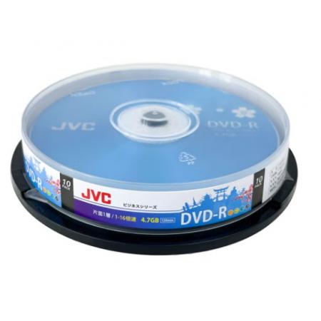 JVC/杰伟世 DVD-R 光盘/刻录盘 16速4.7GB 办公系列 桶装10片 空白光盘