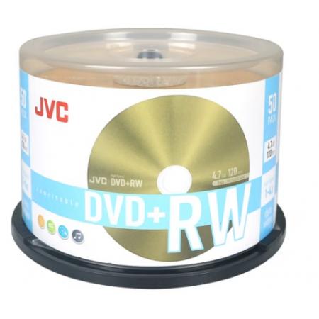 JVC /杰伟世 DVD+RW 可重复擦写 刻录光盘 4速4.7GB 空白碟片 刻录碟片 50片桶裝厂直采购