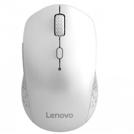 联想(Lenovo) 无线蓝牙双模鼠标 蓝牙5.0/3.0 便携办公鼠标 人体工程学设计 Howard白色