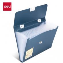 得力(deli)13格A4手提风琴包多层文件夹 文件保护 深蓝72593