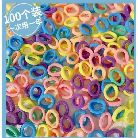 儿童彩色皮筋 头绳发饰 （超值100根opp袋装）