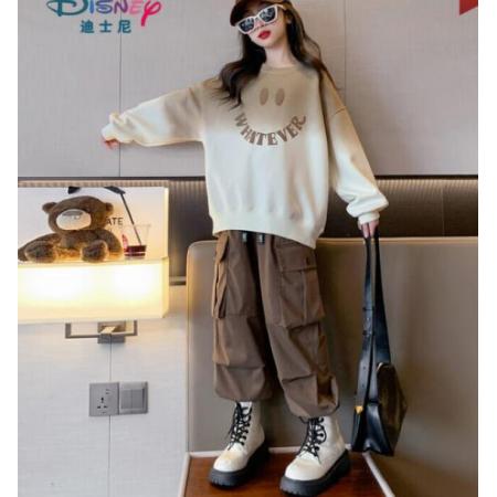 迪士尼（Disney）品牌童装女童秋装套装2023新款儿童秋季女大童运动春秋工装裤 套装 150cm
