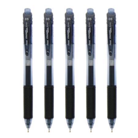 派通（Pentel）BLN105 按动中性笔 速干水笔 0.5mm 黑色5支装