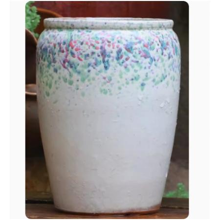 meyao 花盆 白泡高 粗陶 中等