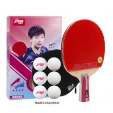 红双喜DHS狂飚乒乓球拍直拍双面反胶弧圈结合快攻4星H4006含拍套乒乓球