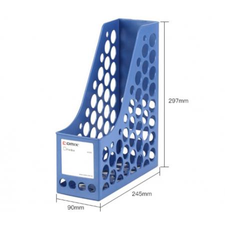 齐心(Comix) 牢固耐用单格文件栏/文件框/文件架 蓝色 A1083