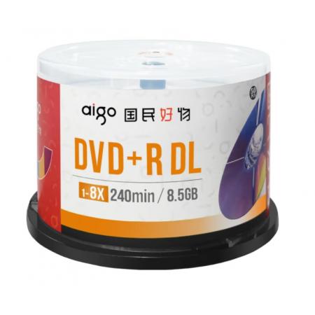 爱国者DVD+R DL 空白光盘/刻录盘 8速8.5GB 台产 桶装50片