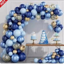 海军蓝色花环拱门气球套装