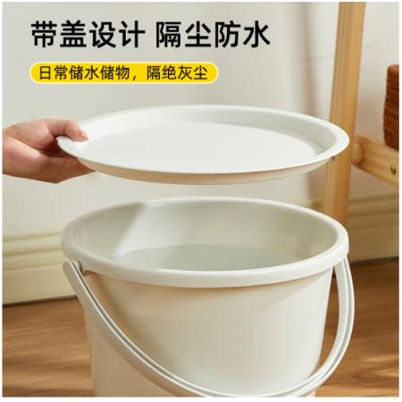家杰优品 塑料桶	手提带盖绿色