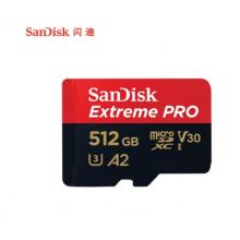 TF存储卡	闪迪512G A2 4K V30 U3 C10 至尊超极速移动存储卡读速200MB/s写速140MB/S