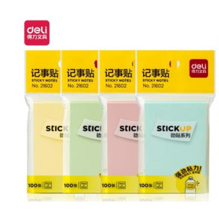 得力21602记事贴(劲贴)76*51mm/100张(袋)