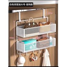 门后置物架 优勤白色色双层加大号40*15*44cm带挂钩