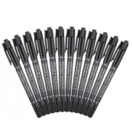 晨光 M&G 小双头记号笔 MG-2130 细头2.0mm 极细头0.5mm (黑色) 12支/盒
