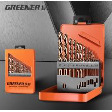 绿林（GREENER）不锈钢专用打孔手电钻直柄钻头金属快速打眼麻花钻头套装