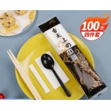 四合一筷子 福官 竹制筷子    pp塑料勺700套/箱