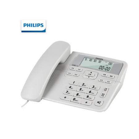飞利浦(PHILIPS）电话机座机 固定电话 办公家用 来电显示 双接口 免电池 CORD118灰色