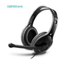漫步者（EDIFIER）USB K800 头戴式电脑笔记本有线耳机 游戏耳机 在线教育听力对话耳麦 黑色
