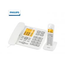 飞利浦（PHILIPS）无绳电话机 无线座机 子母机 办公家用 一键拨号 内部对讲DCTG152一拖一 (白色)