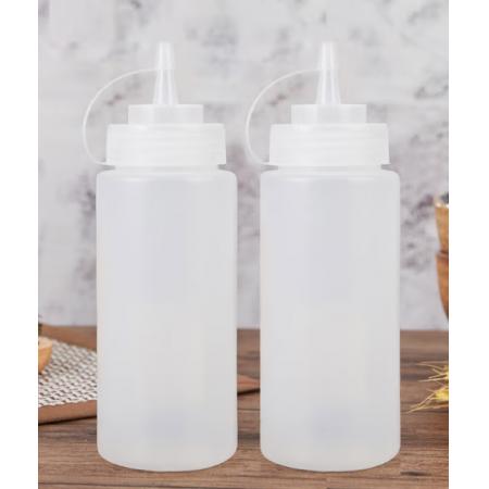 调味瓶	展艺塑料600ml白色挤压式