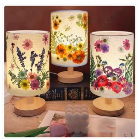 手工压花台灯diy自制作 压花台灯+【桔子红了】材料包