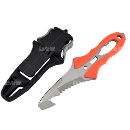 国产   水域割绳刀 桔红色（刀刃7.5cm 刀柄111mm）