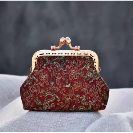 团建非遗手工沙龙学校研学培训手工套装口金包DIY材料包	夺魁——黑红