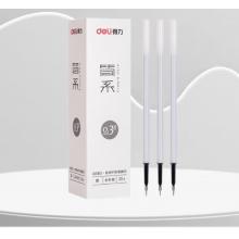 得力（deli）按动中性签字笔 0.38mm全针管 黑色 12支/盒A115