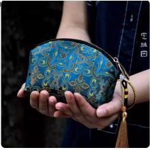 贝壳零钱-特价款非遗手工体验宋锦缎材料包新中式口金包DIY材料包	定胜图-蓝