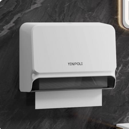 洗手间擦手纸盒壁挂式免打孔 哑光白【免钉】+1箱纸