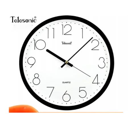 天王星 圆形简约挂钟圆形 9651-2黑色12英寸30.5cm