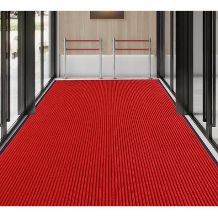 地垫 凝华 红色条纹绒面180*200cm（含胶水刷子）