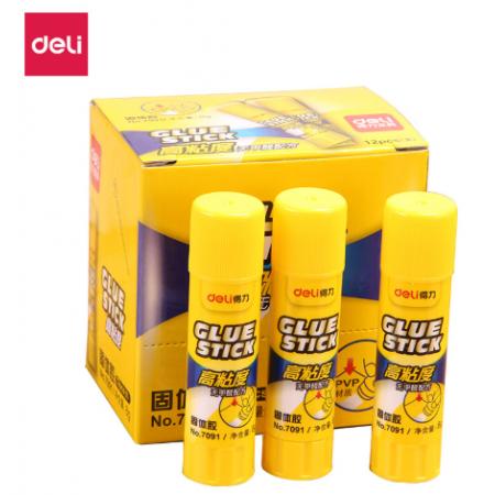 得力 7091高粘度胶棒8g强力固体胶棒12支装