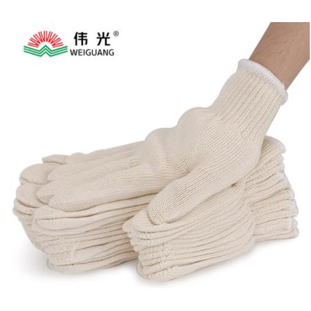 100%纯棉劳保线手套 伟光 工业劳动防护手套 1双