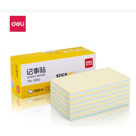 "得力9082宜优彩色记事贴76*76mm100张(混)(袋) "
