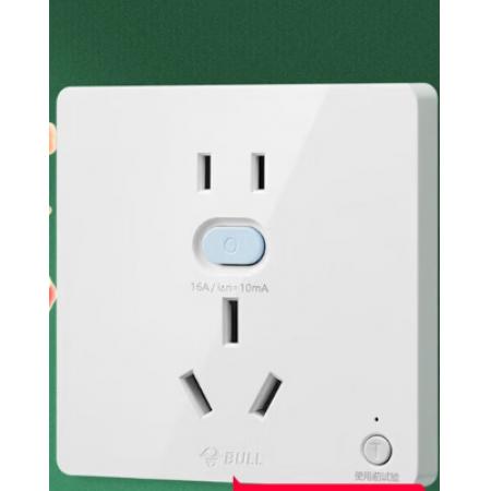 公牛   16A漏保五孔面板GTPZ229