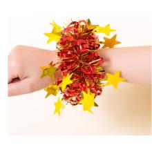 六一幼儿园跳舞手腕花儿童表演星星亮片皮筋手花运动会道具手环花	国产	红色